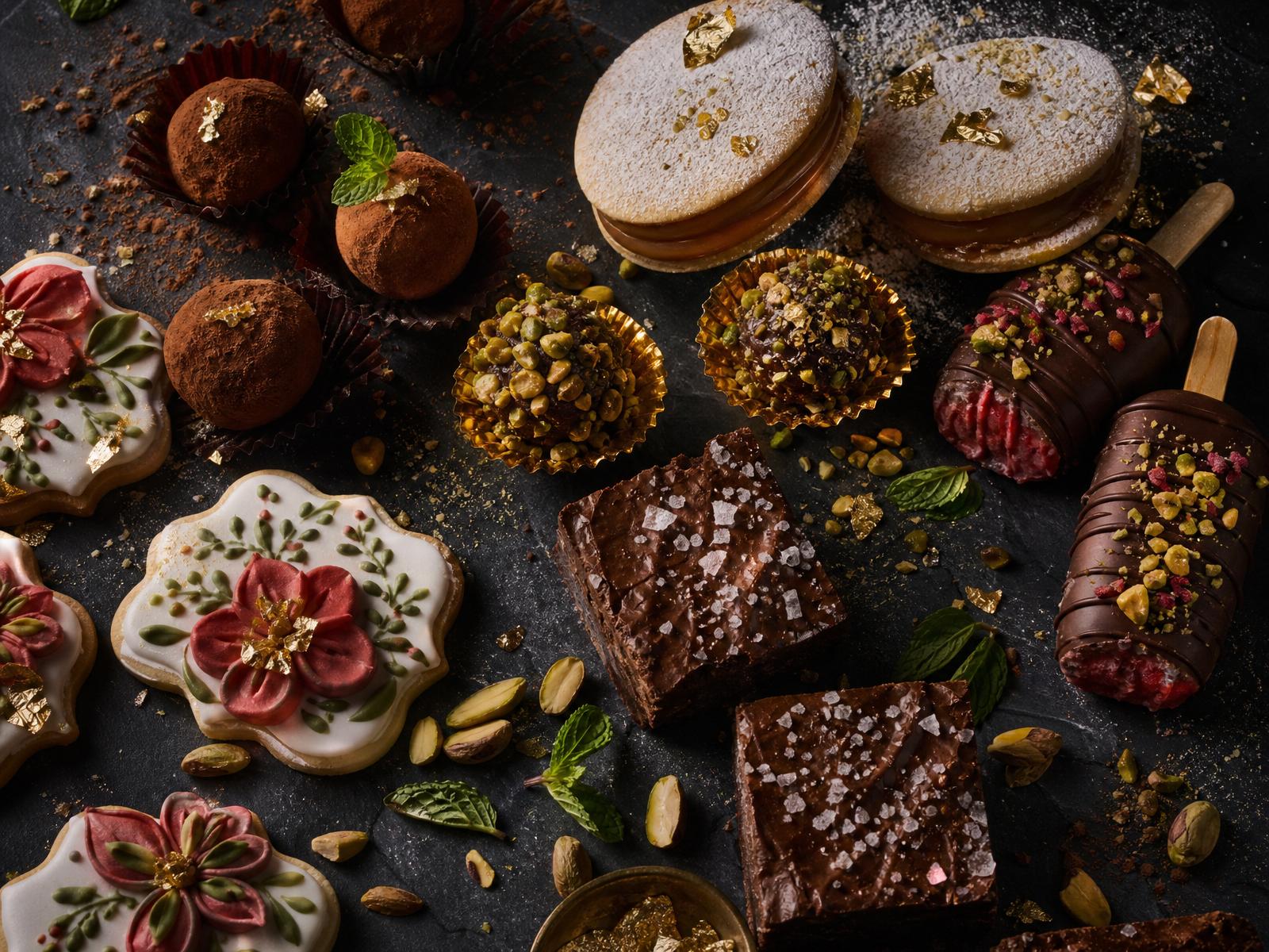 Colección de dulces gourmet
